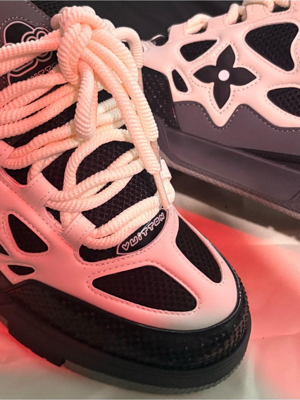 Louis Vuitton Black and White Men’s Sneaker with Monogram Overlay